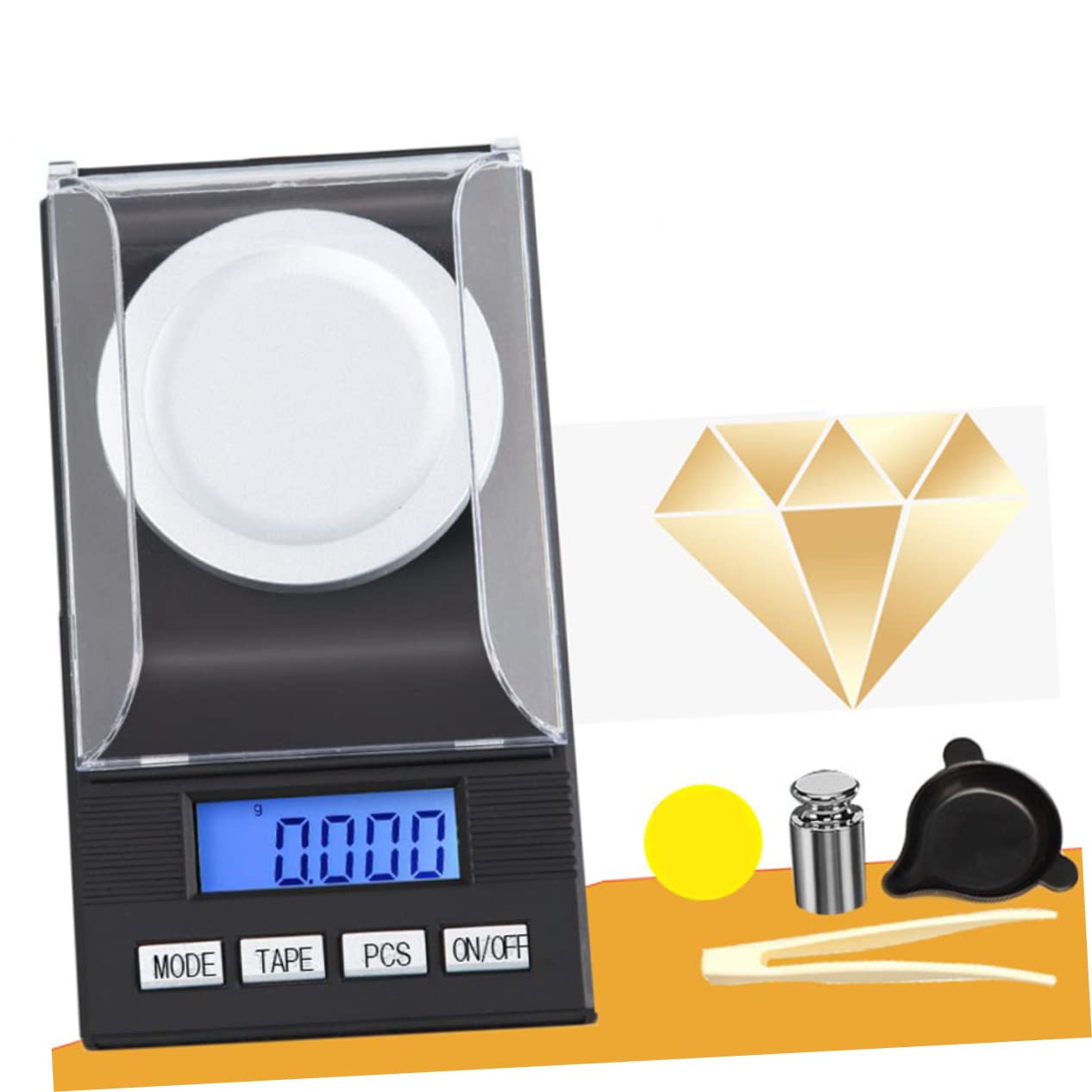 ABOOFAN 2St kra kt Taschenwaage batteriebetrieben backlight unze unch digitale schmuckwaage gramm digitale Schmuckwaage 0,001g Tasche für Schmuckwaagen Anzahl Schmuck Waage Präzisionswaage