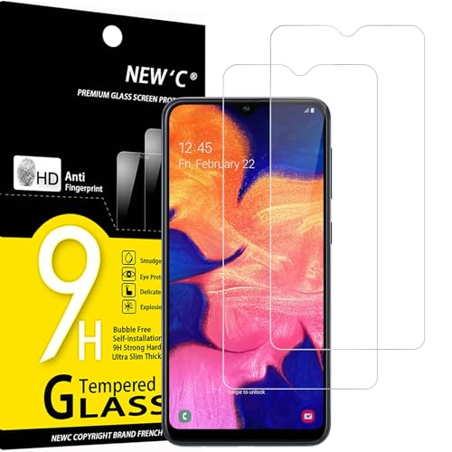 NEW'C Lot de 2, Verre Trempé pour Samsung Galaxy A10, A10s, M10, Film Protection écran efficace contre les Rayures - sans Bulles - Ultra Résistant (0,33mm...