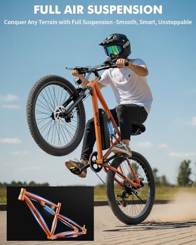 Image of Qlife Electric Bike for Adults /Teens Racer, 20+MPH 21-Speed Peak 1200W Brushless Motor Adult Electric Bicycles, 48V 10.4Ah Removable Battery Mountain Ebike, Up to 55 Miles, 27.5X2.1 Tire E Bike