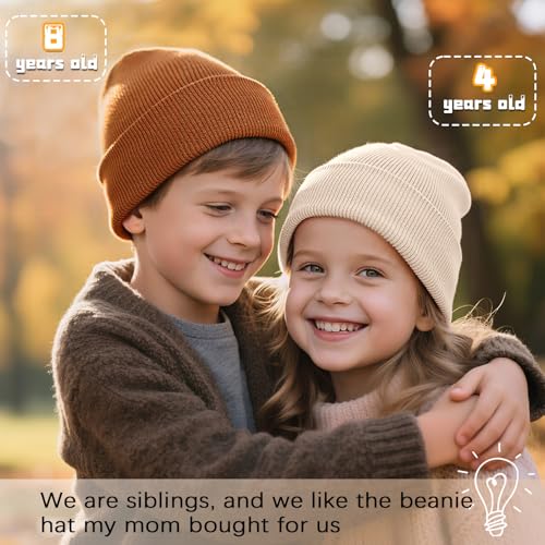 Image of ZOORON Kids Beanie Boys Girls Beanies Children Winter Hats Children Knit Warm Caps Kids Soft Beanie Cap
