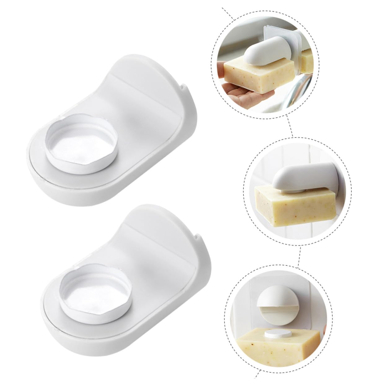 Alipis 6piezas Soporte De Jabón Magnético De Pared Estante De De Plástico Succión Organizador Multifuncional para Baño