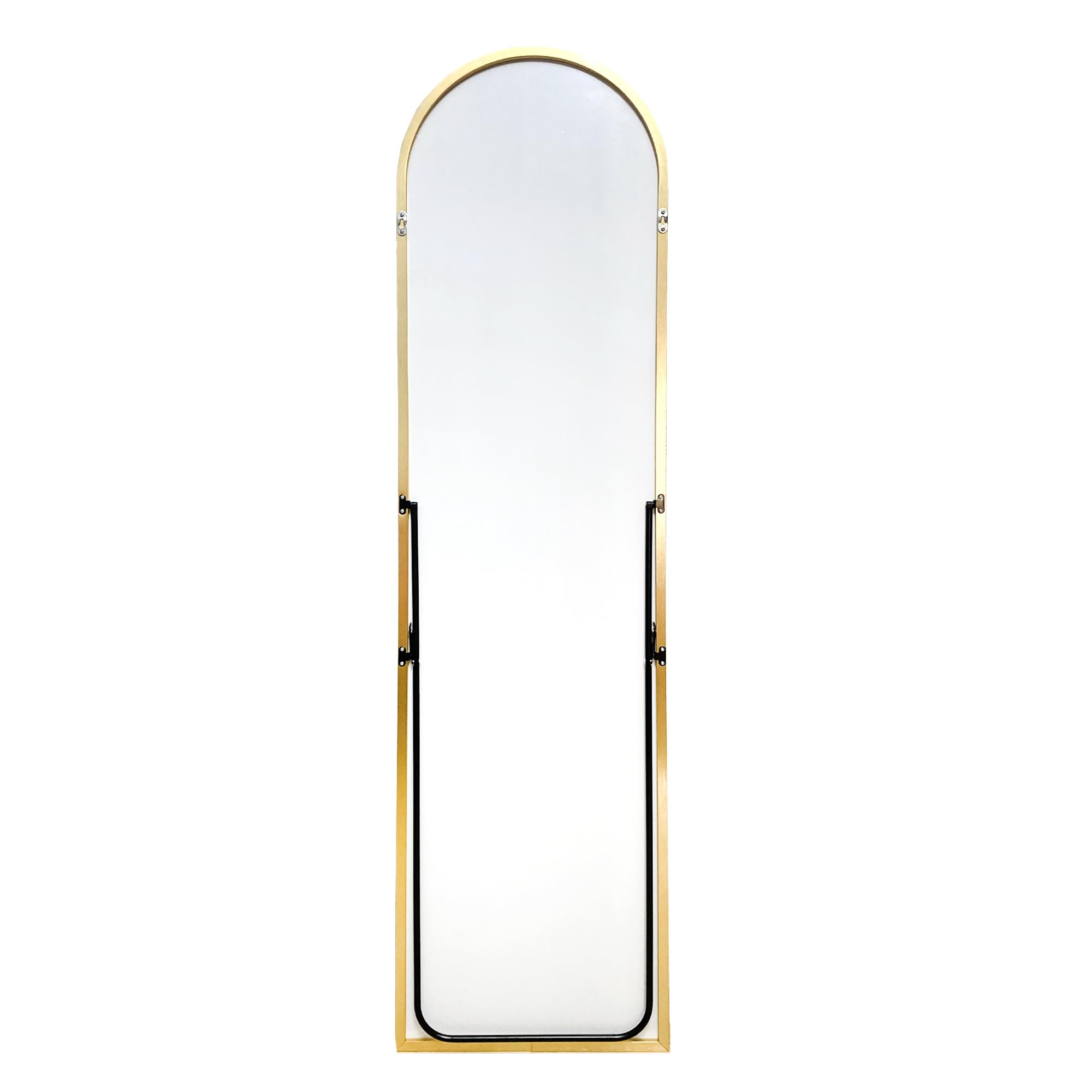 Nyana Espejo de Pie Metálico Metal Round Home | Cuerpo Entero 150x40 o 160x50 cm | Soporte Ajustable y Marco de Aleación Metálica | Diseño Moderno y Elegante | Gran Formato HD (150x40 cm)