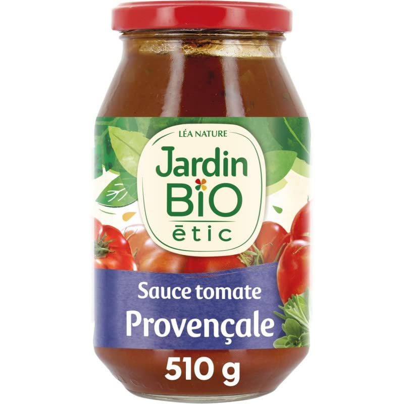JARDIN BIO ETIC - Sauce Tomate Provencale Bio 510g - Douceur du Sud dans votre assiette - Préparée avec des ingrédients bio de qualité supérieure - Certifiée Agriculture Bi - Lot De 3 - Vendu Par Lot