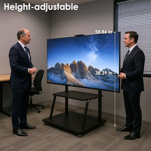 Soporte móvil para TV con ruedas y estante ajustable miniatura 4
