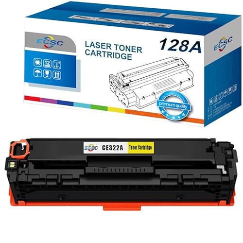 ECSC Toner Cartridge CE322A For Printer, Compatible With HP LaserJet Pro CM1415fn CM1415fnw CP1525n CP1525nw (Yellow, 1-Pack)