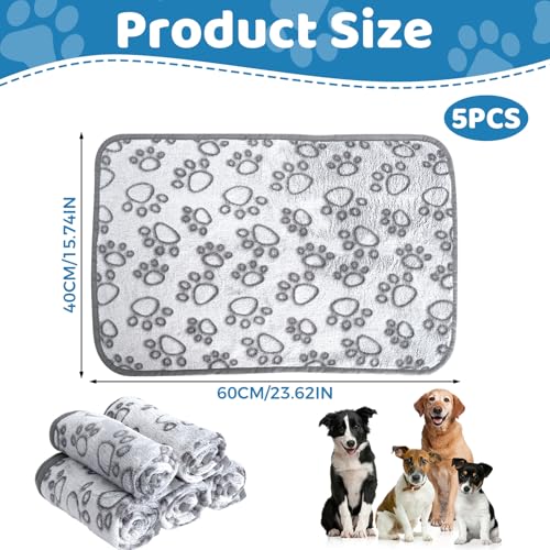 XRVRILE 5 Kuscheldecke Katzendecke für Hunde und Katzen, Flauschige Haustierdecke 40x60 cm, Waschbar, Graue Dog Blanket für Sofa, Hundedecke für Kleine Hunde Haustiere Unterwegs
