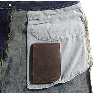 Slim Front Pocket Wallet by Saltrek, RFID Blocking, Top Grain Leather Billfold