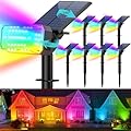 Kipeini Solar Spot Lights Outdoor Waterproof IP65,[49 LEDs/8 Pack] RGB Christmas 7 Modes Color Changing Solar Spotlights, Adjustable Landscape Flood Powered Lights for Yard Garden Pathway(Multicolor)