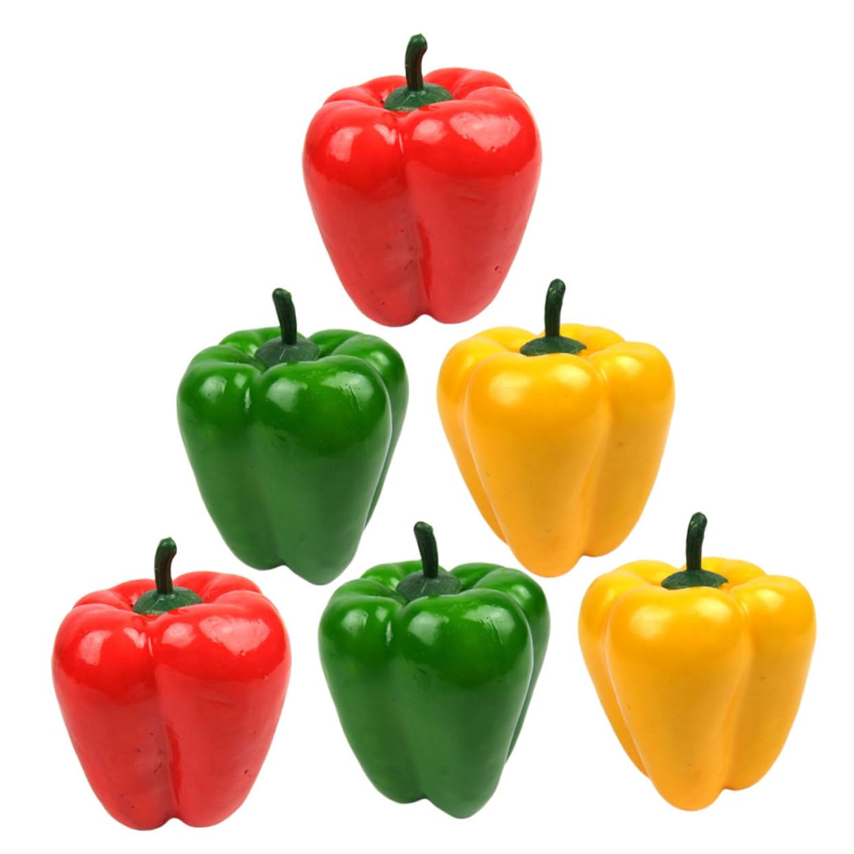 Garneck 6pcs Simulation Bell Pepper Model Fruit Faux Plant Plastic Models Realistic Fake Vegetables Vegetable Model Vegetable Photo Props Pepper Prop Pepper Ornament Kitchen Decor Mix