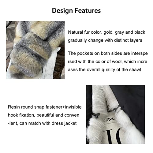 Daisha Women's Thick Warm Christmas Scarf, Trendy Versatile Fox Fur Shawl, Suitable For New Year Nobleman's Evening Feast. #TOP4