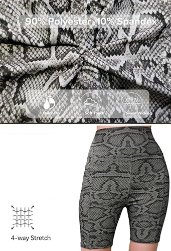 Image of Women's Polyester Stretchable Gym Shorts with Side Pockets High Waist Slim Fit Above Knee Length Activewear Tights Gym Fitness Cycling Running Yoga Shorts for Women