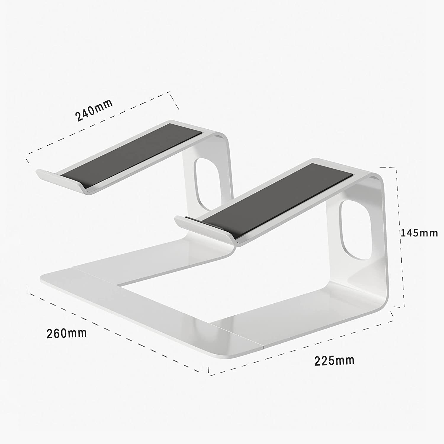Laptop Supporto per lavorare ergonomico [Elevatore per laptop per scrivania, Supporto per laptop in alluminio robusto, Notebook/MacBook Pro/MacBook Air supporto] argento