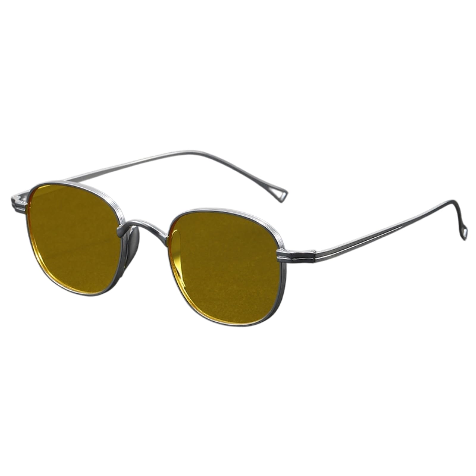Lunettes de soleil homme monture métal argenté anti-éblouissement