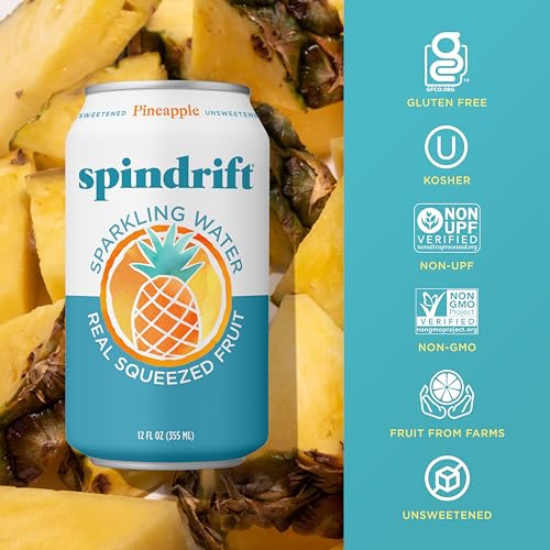 Image of Spindrift Pineapple Sparkling Water Can 12 Ounce (Pack of 24)