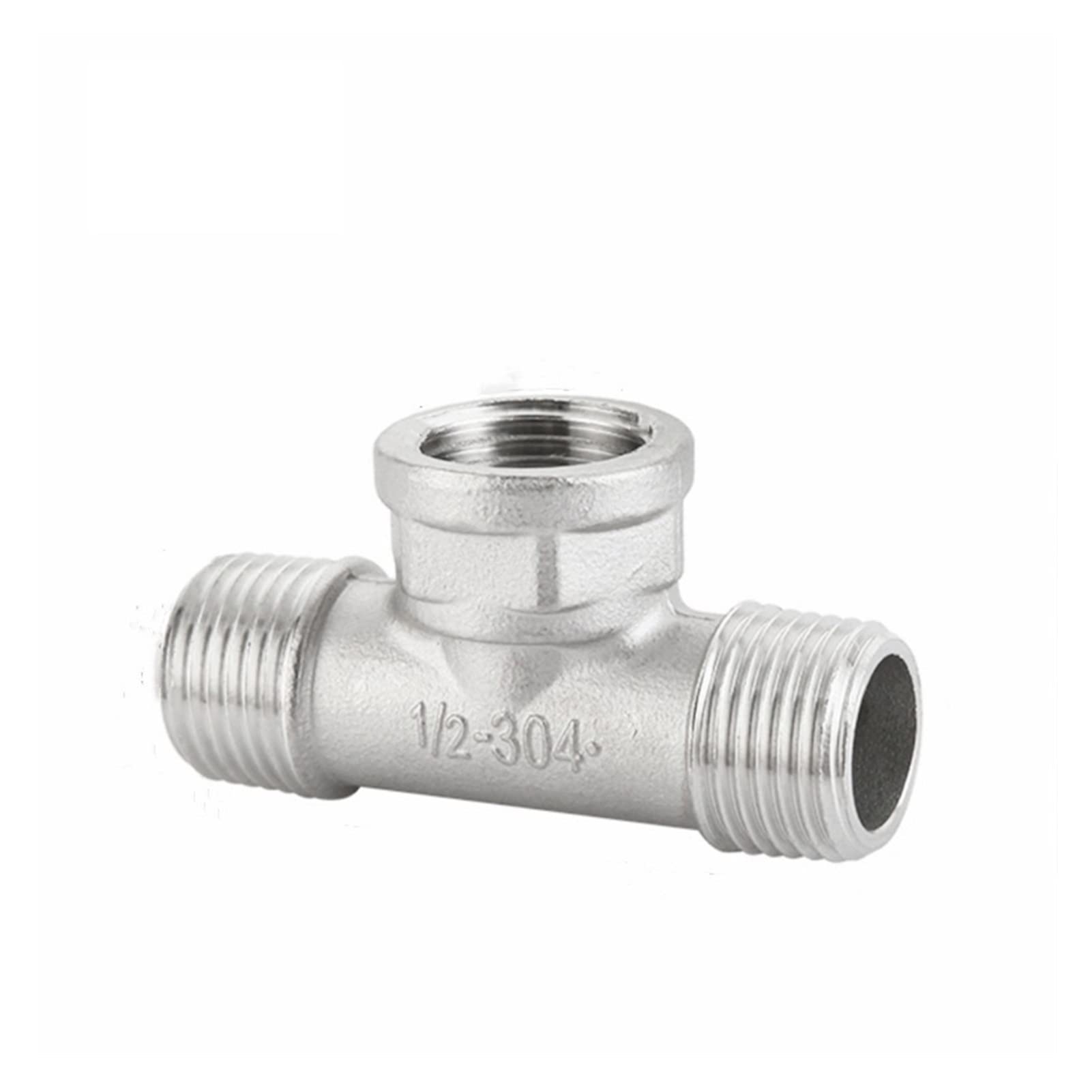 HMTE Macho+Hembra+Macho Roscado 3 Vías tee T Tubería 1/4" 3/8” 1/2" 3/4" 1" 2" BSP Roscado SS304 Acero Inoxidable Multifunción (Color : 7, Rosca Especificación : DN10) (1 DN25)