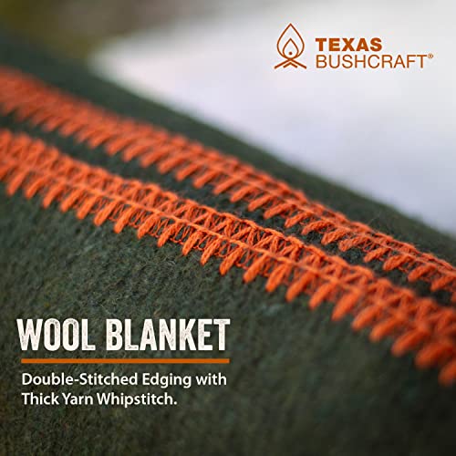 Texas Bushcraft Cobertor de lã merino para acampamento, caminhadas e mochilão – cobertor de acampame
