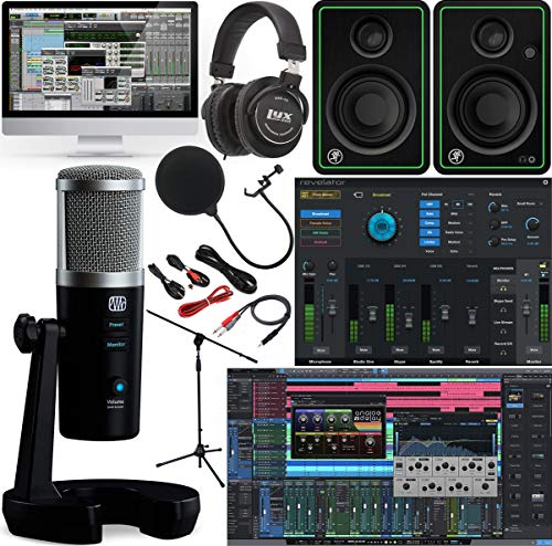 PreSonus Revelator Professional USB Microphone with Studio Live Vocal Processing and Studio One Artist Software Pack with CR3-X Studio Monitor Pair