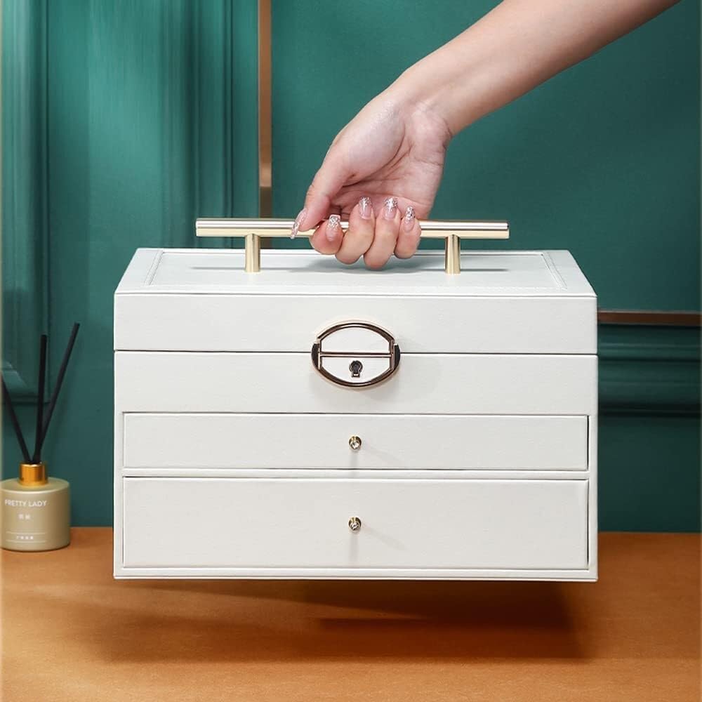 schmuckkästchen Schmuckkästchen-Organizer mit Glasdeckel, 3-lagig