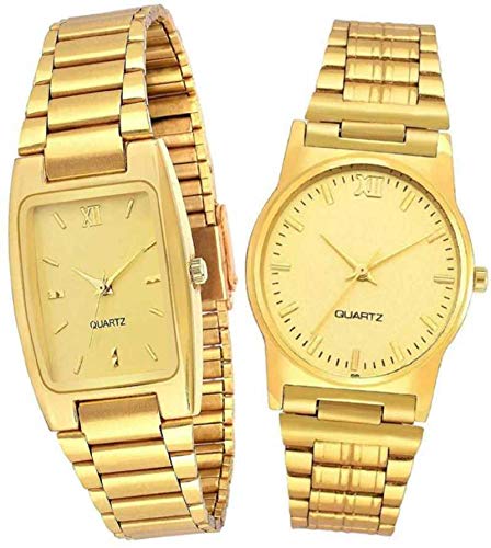sba prime Analogue Square Watch for Men & Boys.(Pack 2) (Gold) (B0859H1F77) Amazon Price History, Amazon Price Tracker