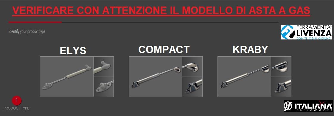 Pistone a Gas KRABY Originale Italiana Ferramenta LIVENZA – Asta SOFT STOP L.164, 244, 355, 480 mm per Ante Cucina e Living – Varie Forze N - Ammortizzatore Mobili e Pensili Lift up (L.244 mm 80N)