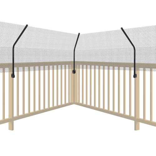 Cat Fence Retrofit System - Curved Fence Extension for Existing Outdoor Fences Includes Galvanized Steel Extenders and Poly Mesh for Wood Chain Link Metal Brick & Vinyl Fences50ft kit
