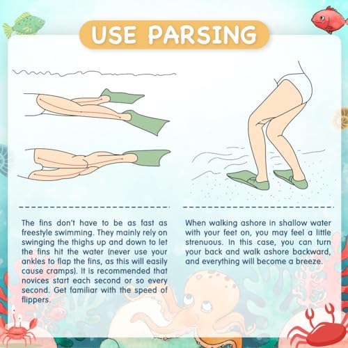 image for Comfecto Snorkeling Swimming Fins size XS for Big Kids Youth Woman Boy