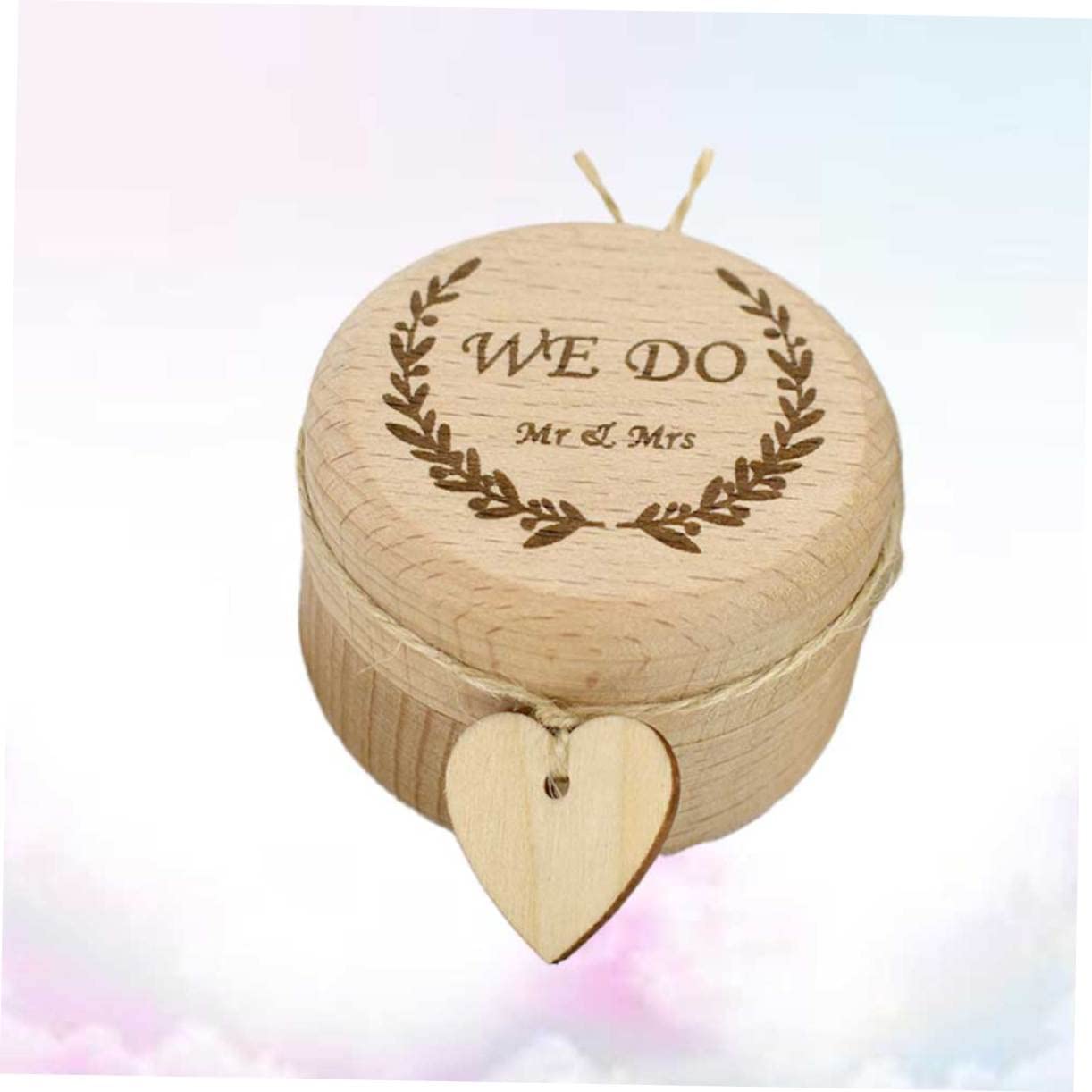 STOBAZA 3pezzi Scatola Legno Per Fedi Nuziali Portanello Rustico Per Matrimoni e Fidanzamenti Contenitore Decorato Per Anelli Per Cerimonie e Occasioni Speciali