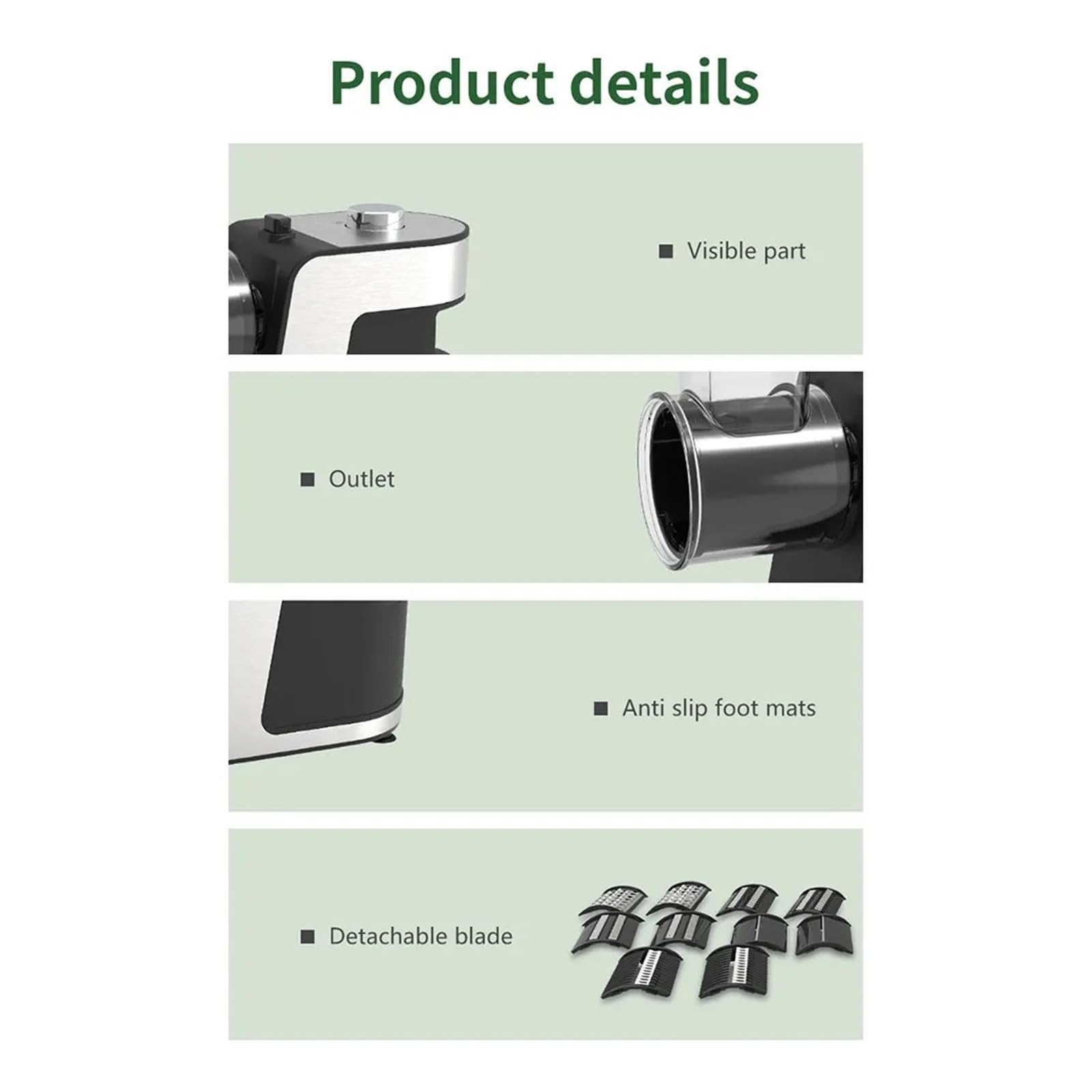 Elektrischer 5-in-1-Gemüseschneider For Die Küche Mit 500 W – Edelstahlhobel, Zerkleinerer/Reibe For Käse, Karotten, Kartoffeln Effiziente Segmentierung