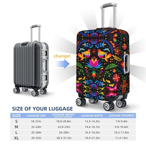 VOSERY Travel Luggage Cover - Mexican Flower Traditional1 Washable Suitcase Covers Protector Fits 18-32 Inch Luggage4