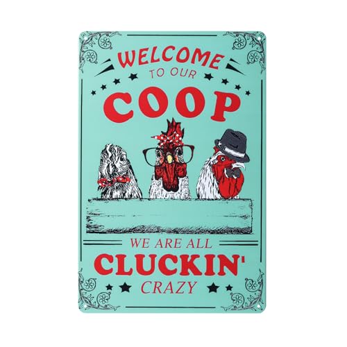 wyooxoo Funny Chicken Sign Chicken Coop Sign Decor,
