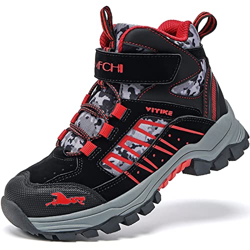 Jmfchi Kids Hiking Boots Boys Girls Outdoor Walking Climbing Sneaker Comfortable Non-Slip Snow Shoes Hiker Boot Antiskid Steel Buckle Sole #TOP16