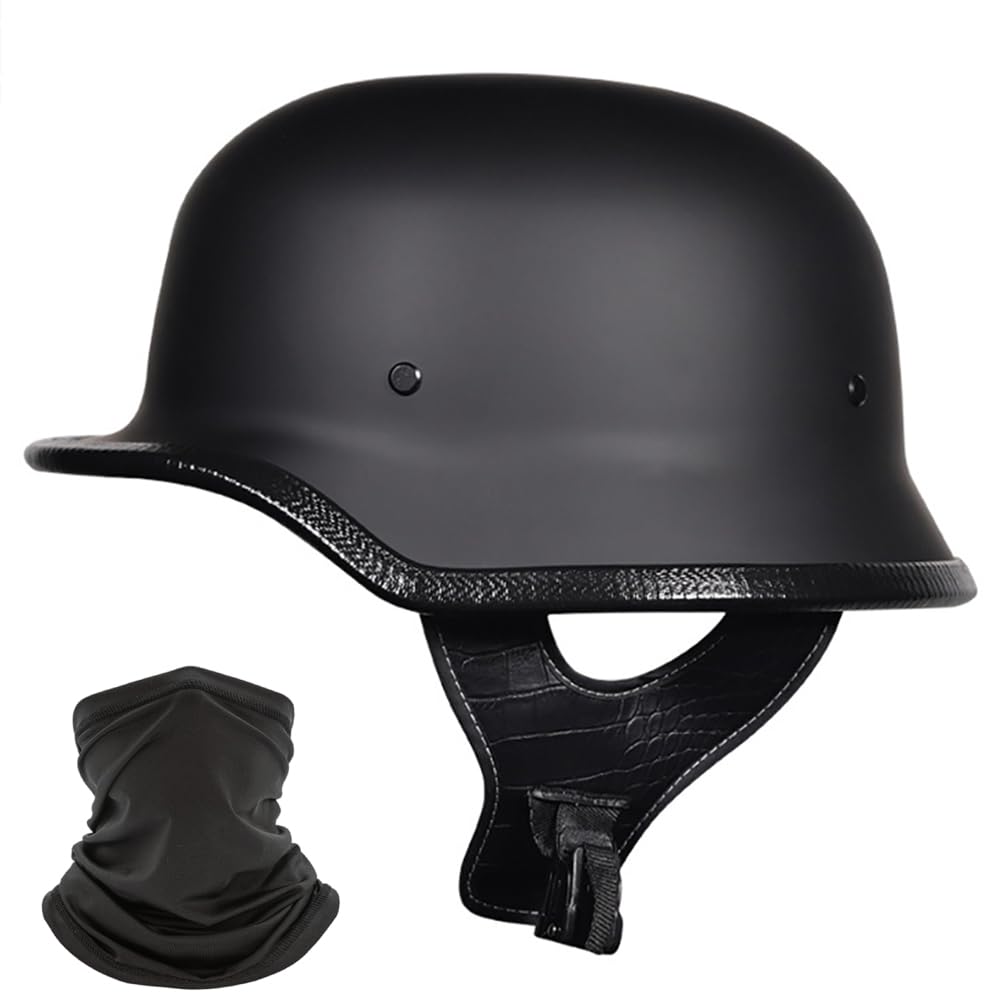 Mezzo Casco Jet Moto retrò Casco Scodella Portatile, Casco Moto Aperto Stile Tedesco, ECE Omologato Portatile Mezzi Caschi retrò Casco per Uomo Donna Biker Cruiser Scooter Touring