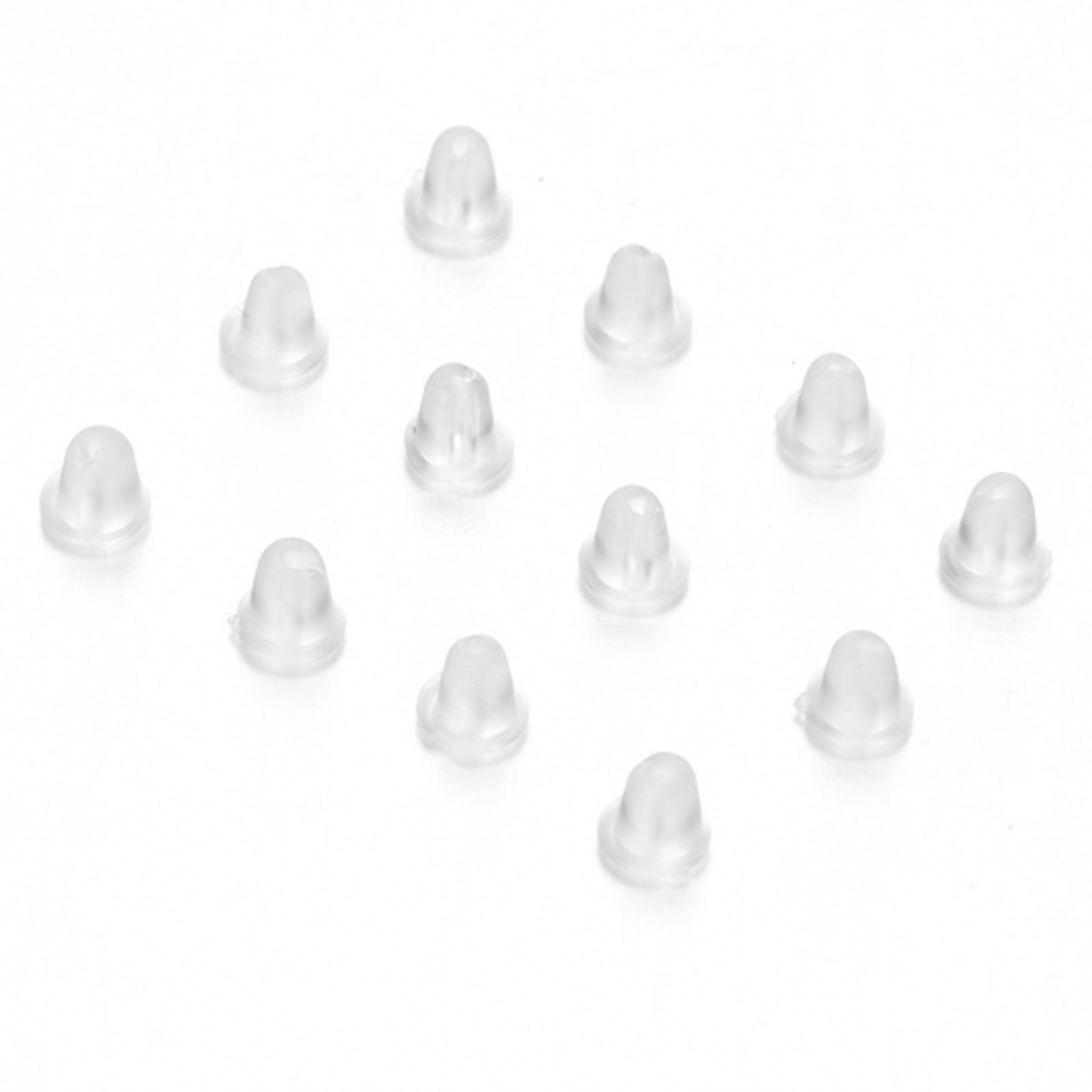 10 Pairs Soft Rubber Plastic Replacement Earring Backs 4mm Bullet Style End Stoppers UK by Accessories Attic®