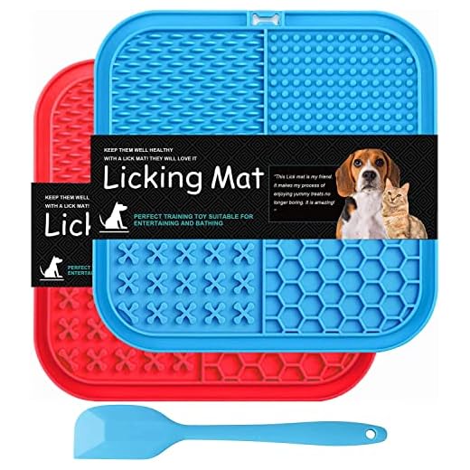Lekmat voor honden, BPA-vrij, 2-delige set, lekmat voor honden, grote honden met supersterke zuigkracht, met 1 siliconen spatel, hondenlekmat voor hondenbaden, trainen, vachtverzorging en klauwverzorging