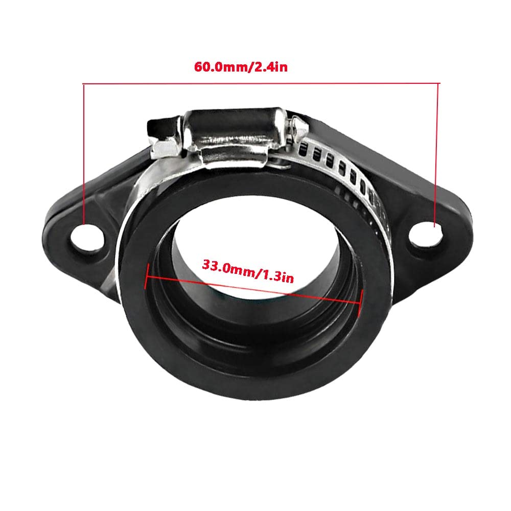 Manchon Adaptateur Rouge 40mm Pour Collecteur D'admission De Carburateur - Avec Pinces Inox (Pièce Tuning)