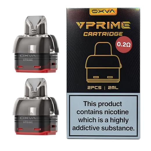 OXVA VPrime Replacement Pod [0.2 ohm - Large | 45w - 60w] - 2 Pack - COMPATIBLE WITH: OXVA VPrime Pod Kit - Top Fill, DTL Vaping, Leak-Proof Design, Unitech 2.0 Mesh Coil - Nicotine Free