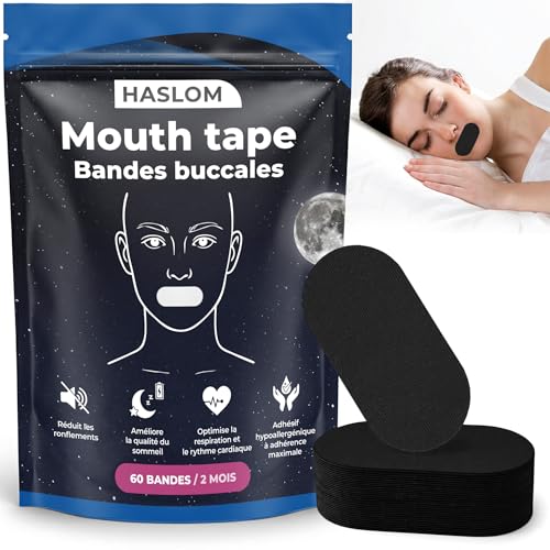 #rémunéré #Amazon<br>® 60 Mouth Tape for sleeping bande buccale pour dormir anti ronflement scotch bouche sommeil hypoallergéniques avec adhésif extra résistant et doux pour peau et barbe taille universelle