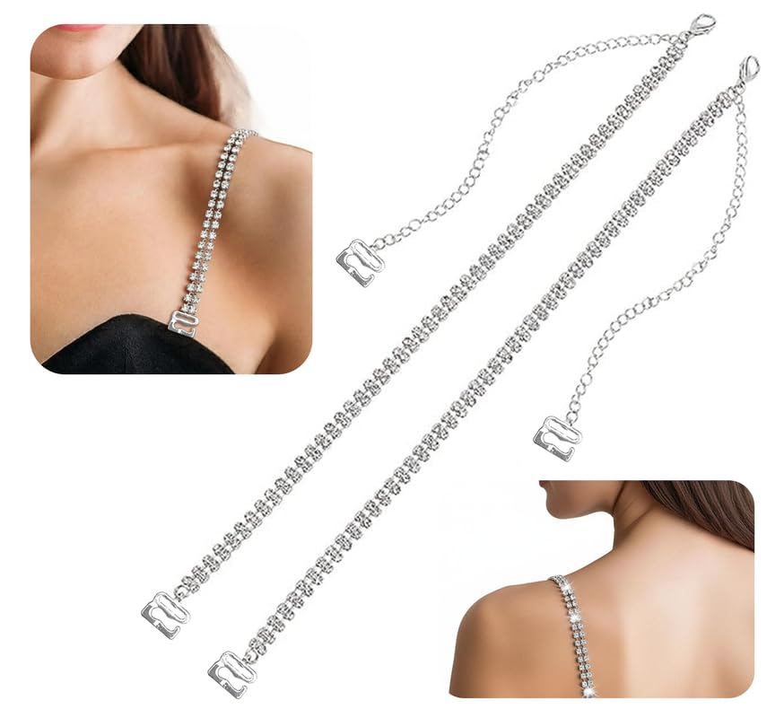Fancy Adjustable Bra Straps for Women, 1 Pair | Stylish & Comfortable Design | Perfect For Dresses & Tops | Non-Slip Bling Shoulder Straps for Wedding & Party Outfit-image-40