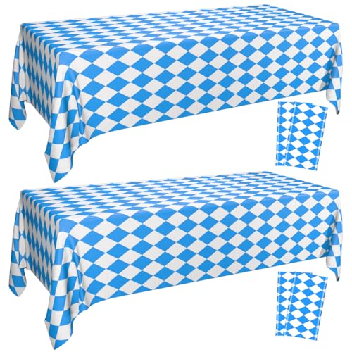 Hegbolke 4 Pack Oktoberfest Tablecloths - Blue and White...