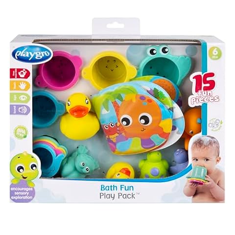 Playgro Zabawki do kąpieli zestaw prezentowy 15 szt.