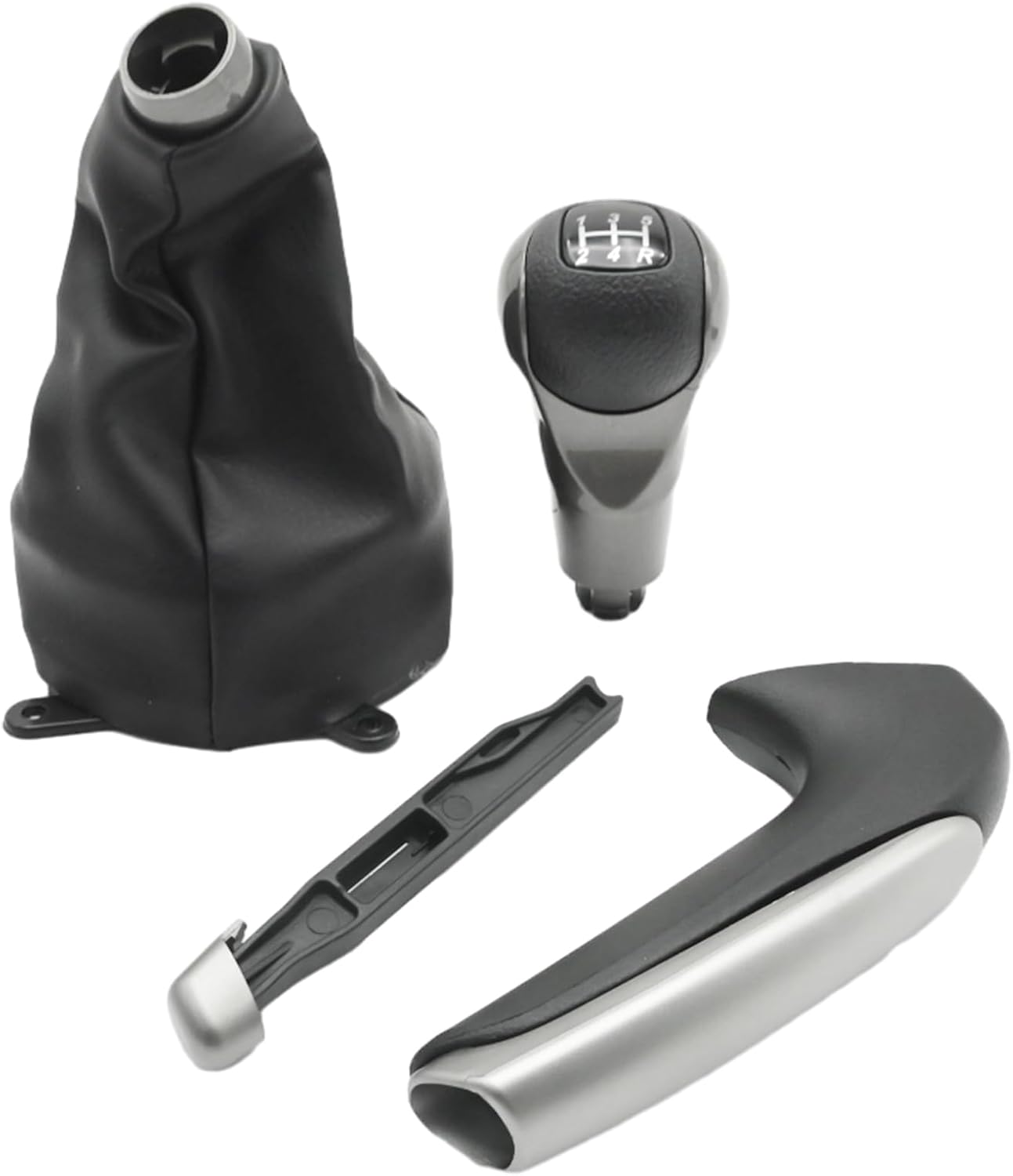 3 Pack Manual Gear Shift Knob with 1 Pack Leather Boot, Replacement for Honda Civic 2006 2007 2008 2009 2010 2011, Replaces 54102-SNA-A02 54102-SNA-A01