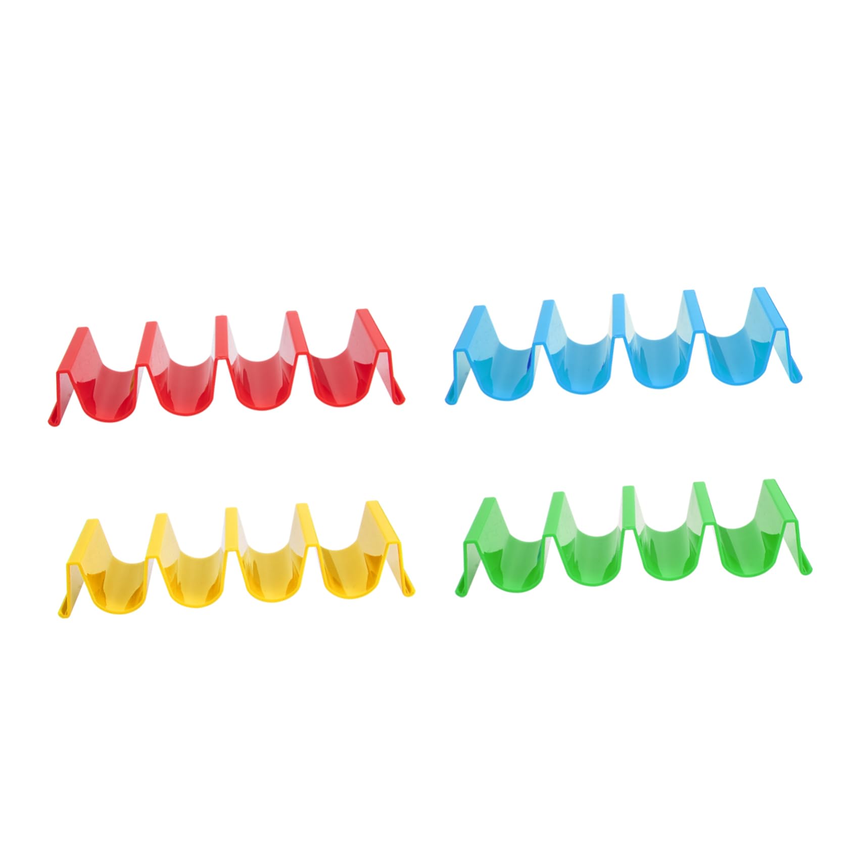 Unomor 4pcs Taco Stand Taco Grill Mexican Pancake Stand Bandejas Para Tabletop Accessories Crepes Taco Plate Taco Truck Tray Baking Pancake Holder Taco Holder Plate Trays Plastic Colorful