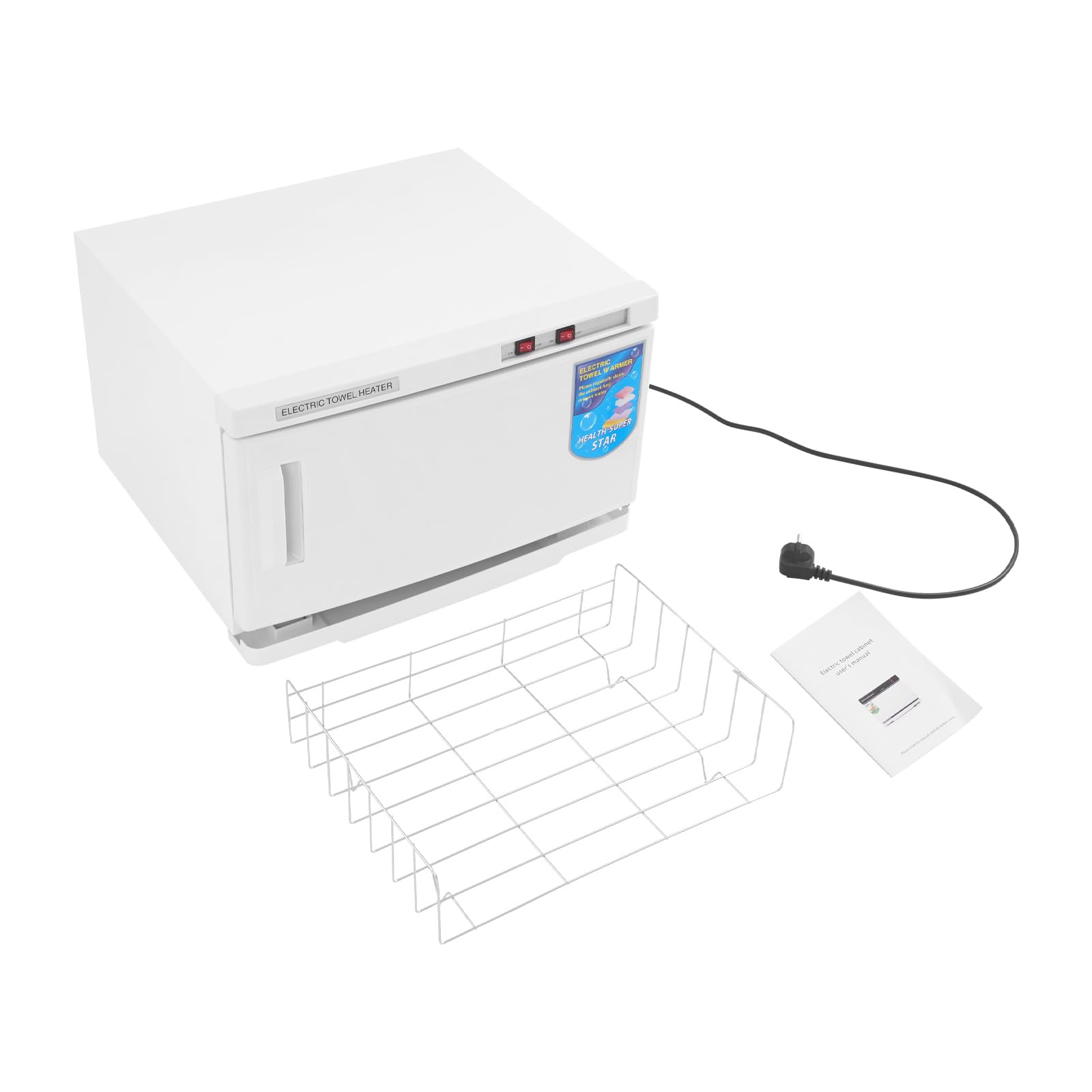Handtuchwärmer, 25L Handtuch Sterilisator Schrank 206W Sterilisator mit Edelstahl Rack Ungefähr 20 Handtücher für Salons 45x39x30cm (Weiß)