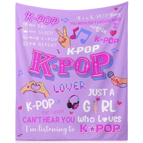 Clyrax Kpop Blankets Gifts for Girls Kpop Merch & K Pop Gifts for Fans Kpop Bedding Throw Blanket Korean Fantasy Anime Blanket Cozy Blankets for Bed Sofa Kpop Party Decorations 50×60