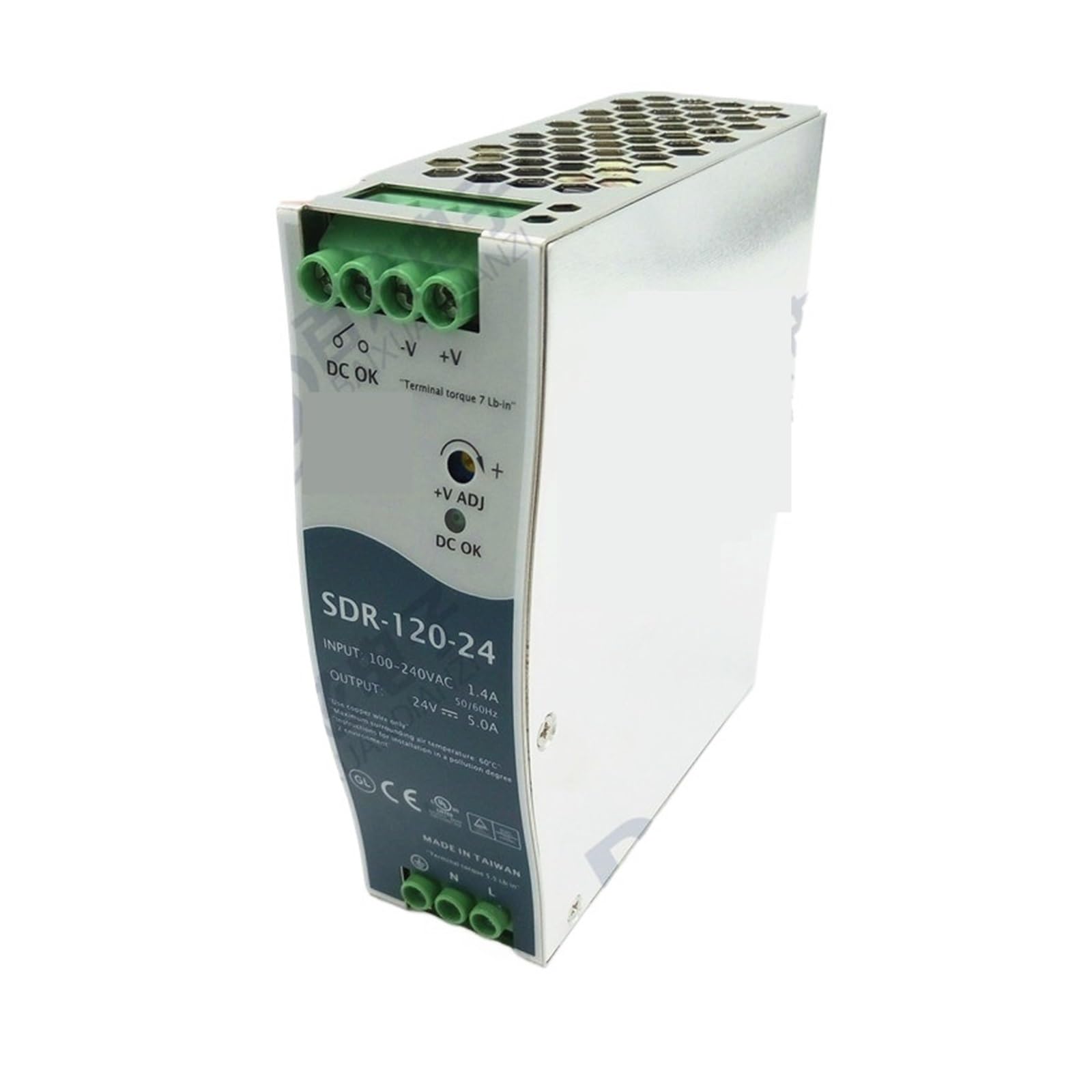 PWANUIGTE Regulated Switching Transformer Guide Rail SDR-120-24 120W 24V5 Power Supply