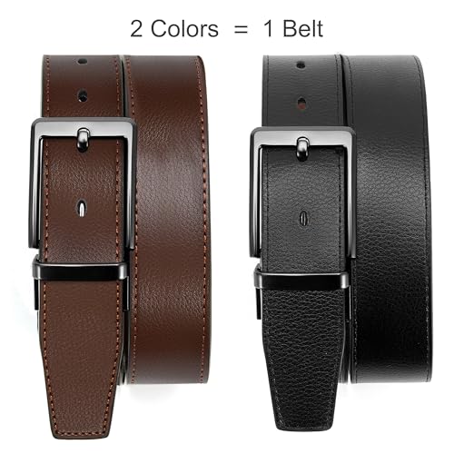Image of CHAOREN Reversible Belt Men 1 Piece - 1.25 inch Leather Dress Belt
