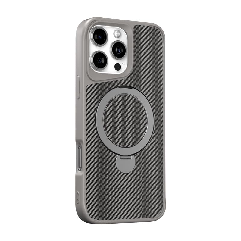 Coque magnétique iPhone 14 Plus avec anneau rotatif 360 invisible - Gris Seure Armor