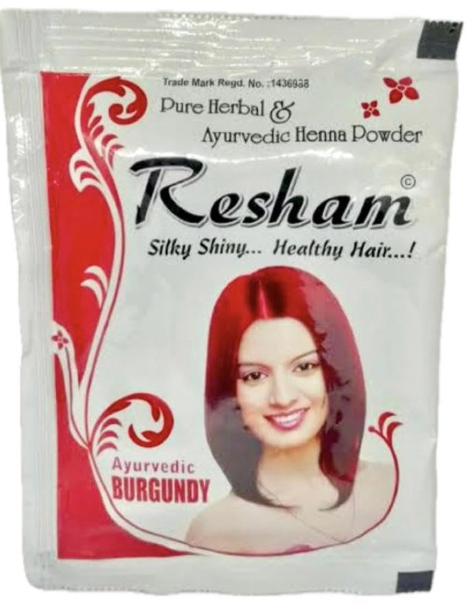 Resham Pure Herbal & Ayurvedic Henna Powder, Burgundy Hair Colour...