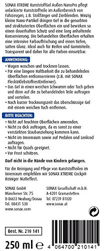 SONAX Xtreme NanoPro Kunststofgel voor buiten, 250 ml, verzorgt ongeverfde kunststof onderdelen buitenshuis van… - Image 8
