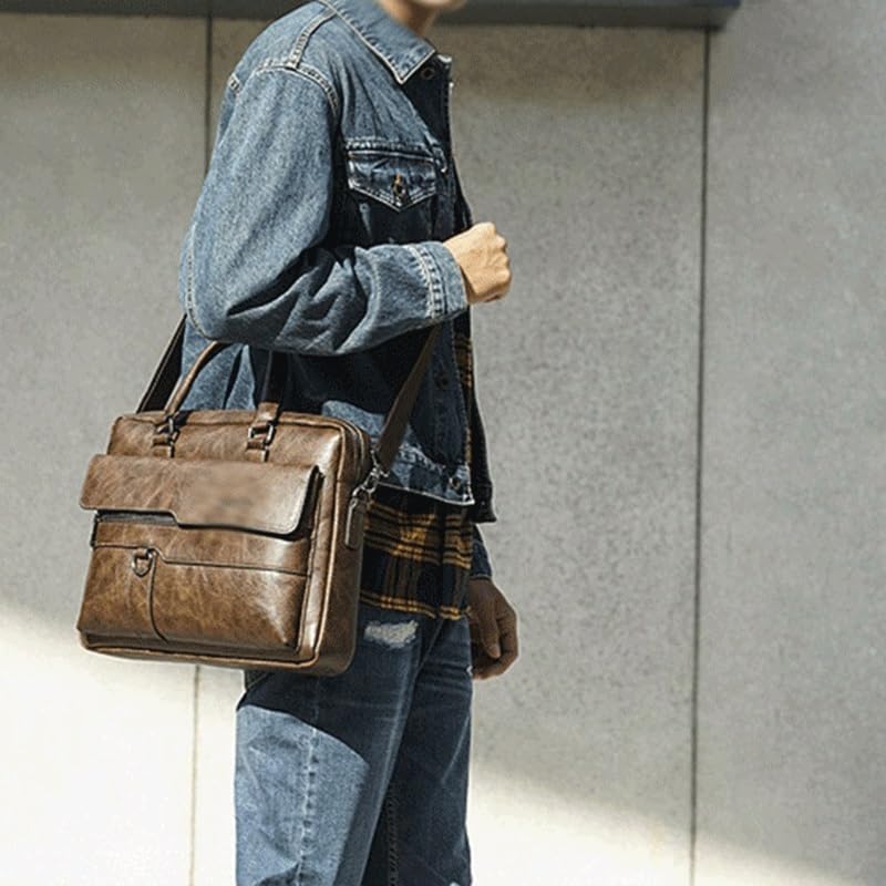 Men's Handbag Vintage Briefcase Business Computer Bag Crossbody Bag Office Workplace2